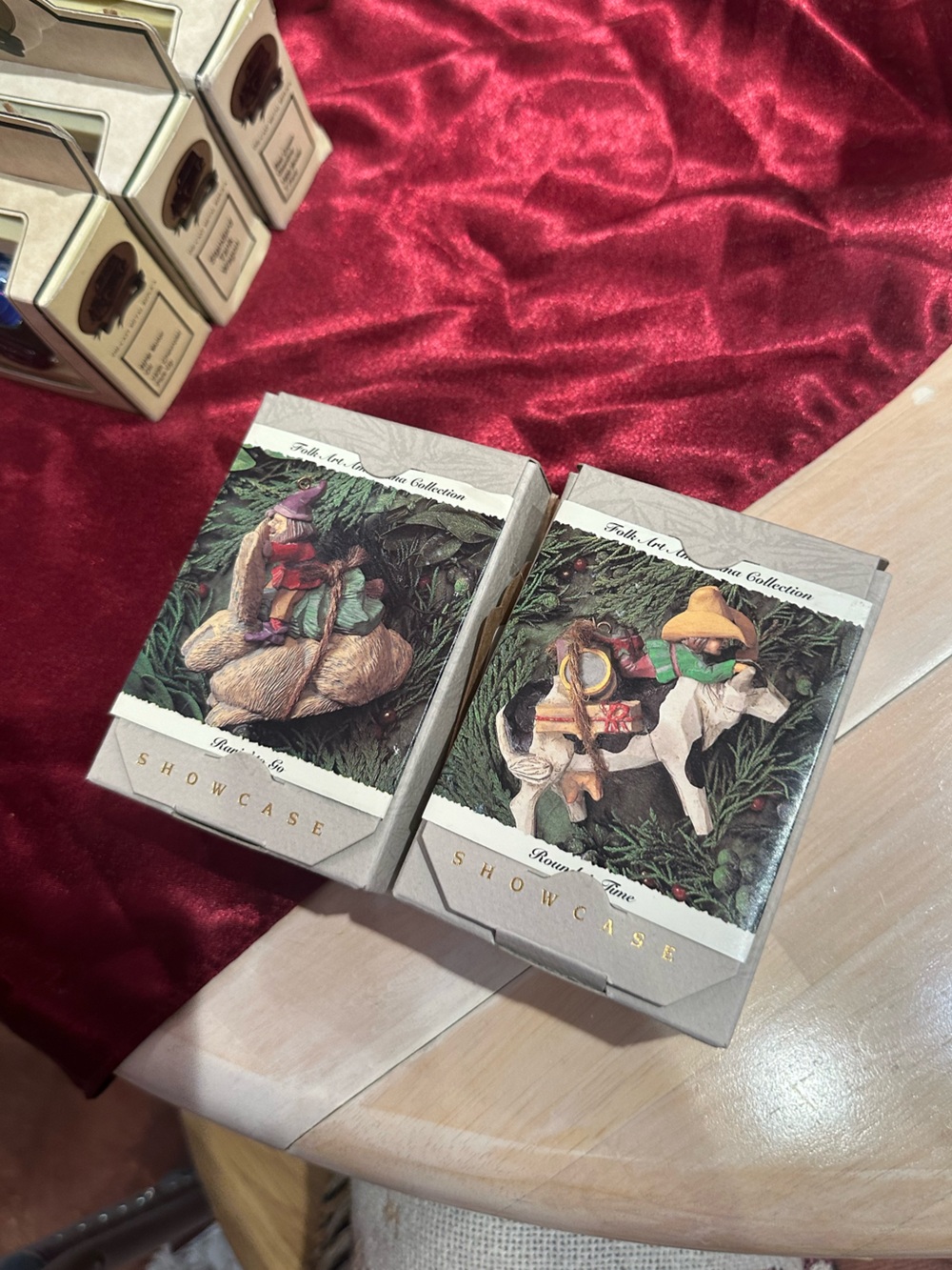 Hallmark Folk Art American Round Up & Rarin to go Keep Sake Ornaments